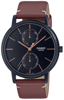 Zegarek męski na brązowym pasku elegancki Casio MTP-B310BL-5AVEF. Zegarek męski na brązowym pasku elegancki Casio to klasyczny zegarek na brązowym pasku z czytelną tarczą  wyposażony jest w kwarcowy mechanizm, z.jpg