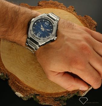 Zegarek męski Casio MWA-100HD-2AVEF. Bardzo duża wodoszczelność - na poziomie 100m (10ATM) oznacza, że zegarek bez obaw może być zanurzany w wodzie np. podczas kąpieli czy pływania. Zegarek męski Casio Sport  na bransolecie idea (1).jpg