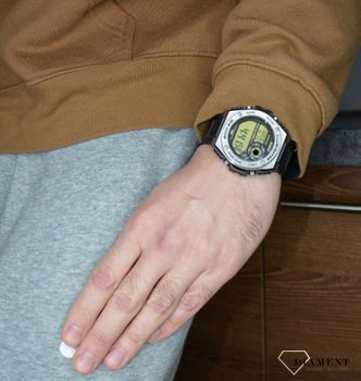 Sportowy zegarek męski, Casio MWD-100H-9AVEF, z elastycznym paskiem z czarnego tworzywa. Zegarek kwarcowy. Wodoszczelny 100M. Sprawdź! Zegarek  (4).JPG