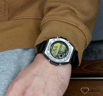 Sportowy zegarek męski, Casio MWD-100H-9AVEF, z elastycznym paskiem z czarnego tworzywa. Zegarek kwarcowy. Wodoszczelny 100M. Sprawdź! Zegarek  (8).JPG