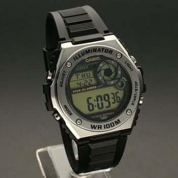 Sportowy zegarek męski Casio MWD-100H-9AVEF ⌚ Zegarek z elastycznym paskiem z czarnego tworzywa (1).jpg