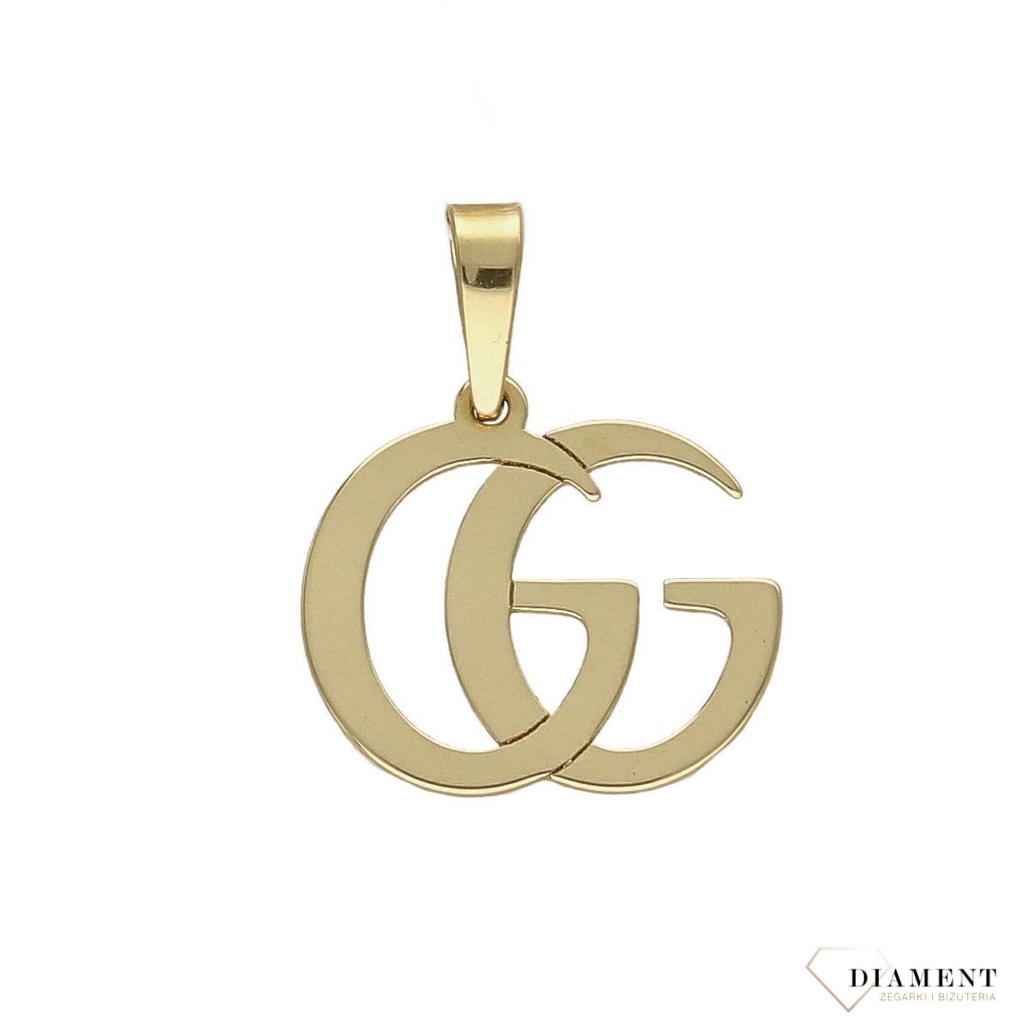 Złota zawieszka 333 literki GG MZA6.jpg