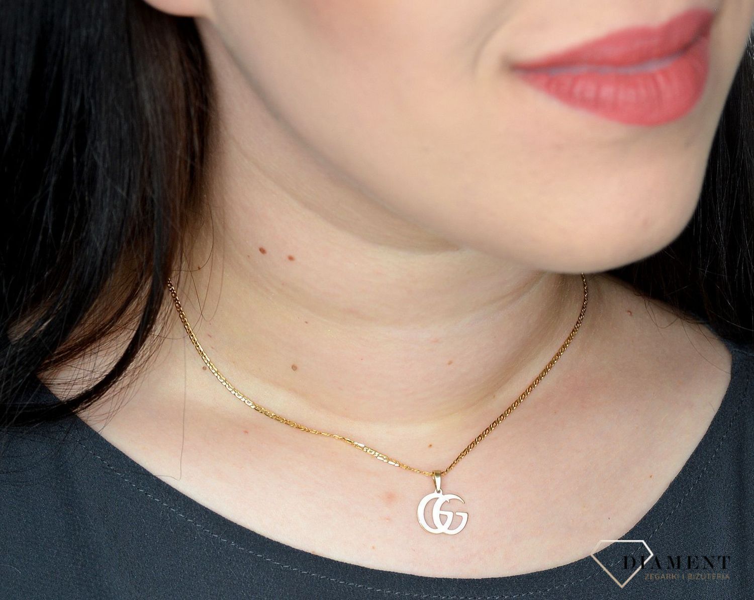 Złota zawieszka 333 literki GG MZA6.jpg