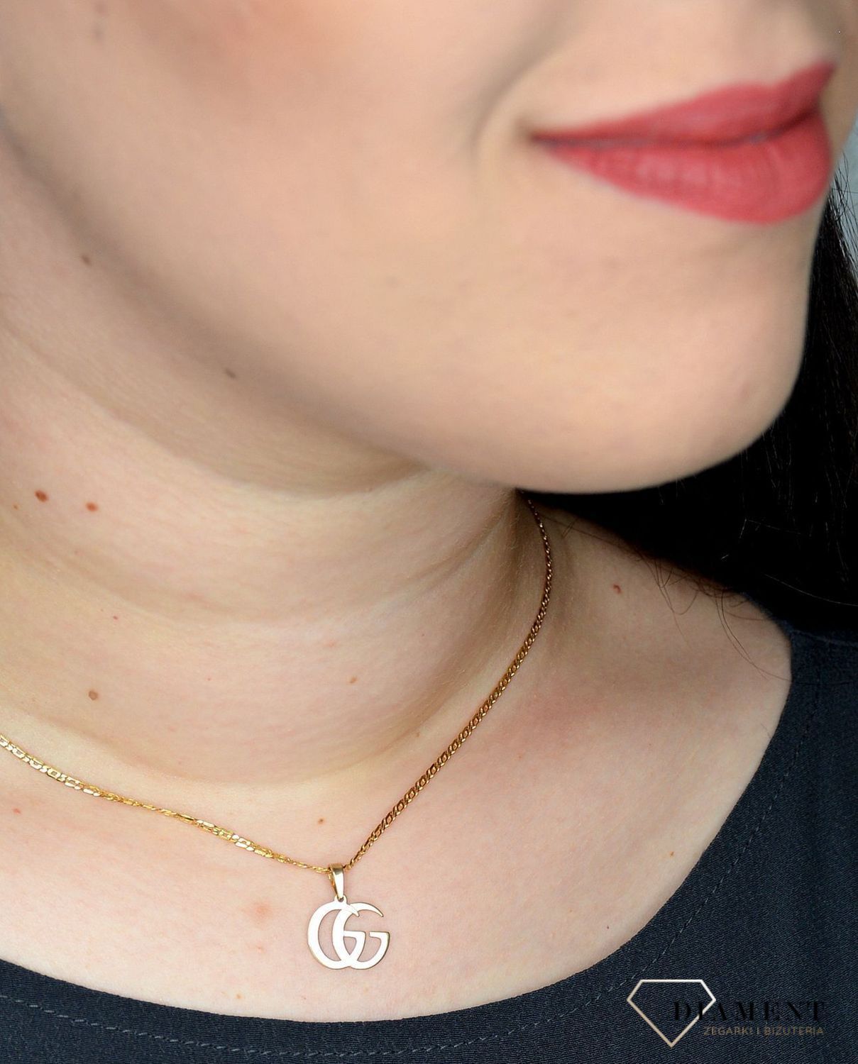 Złota zawieszka 333 literki GG MZA6.jpg