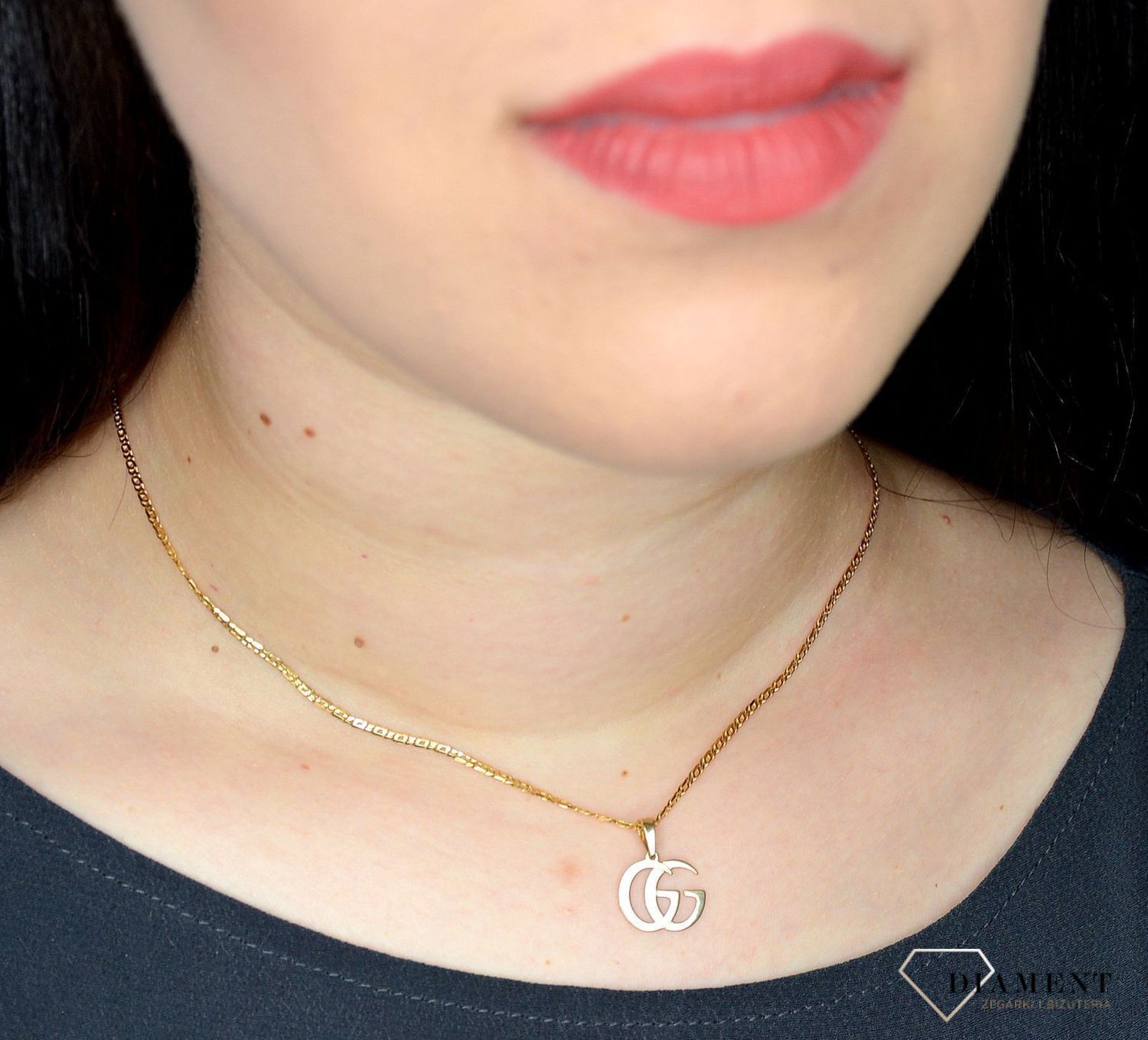 Złota zawieszka 333 literki GG MZA6.jpg