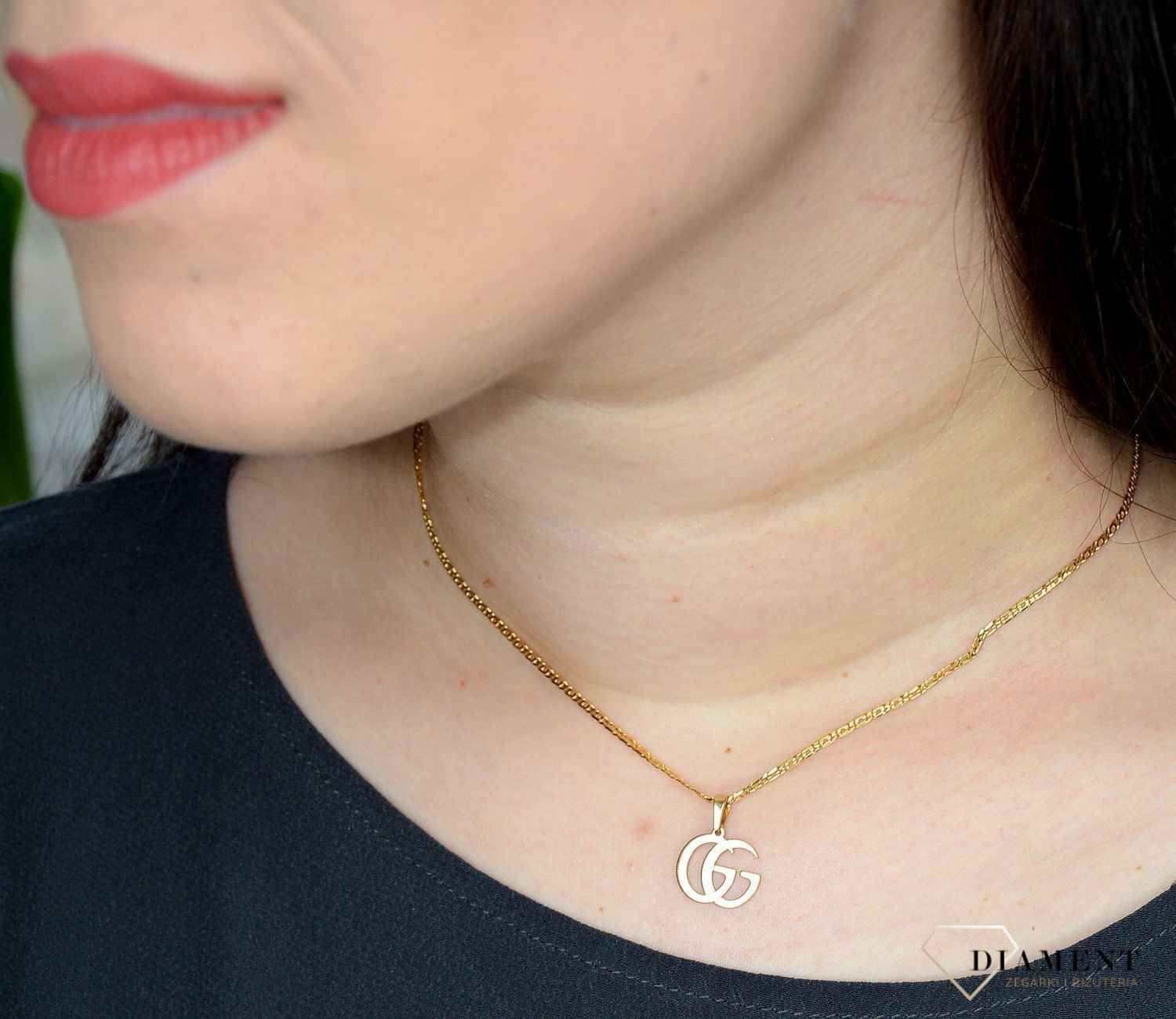 Złota zawieszka 333 literki GG MZA6.jpg