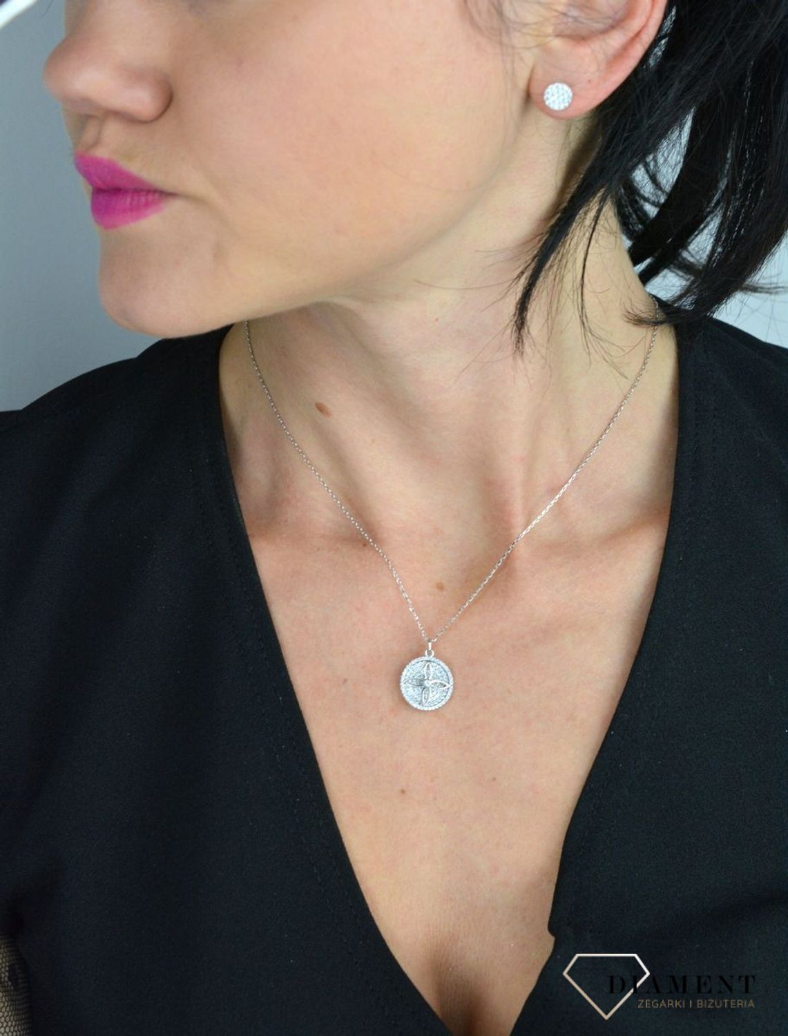 Naszyjnik srebrny kwiatek z cyrkonią Dall'Acqua NYB283092.jpg