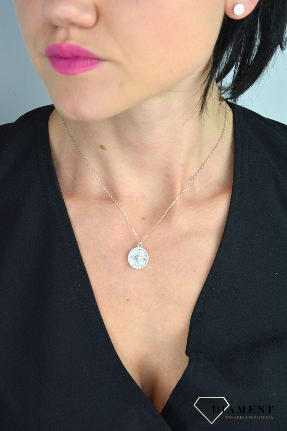 Naszyjnik srebrny kwiatek z cyrkonią Dall'Acqua NYB283092.jpg