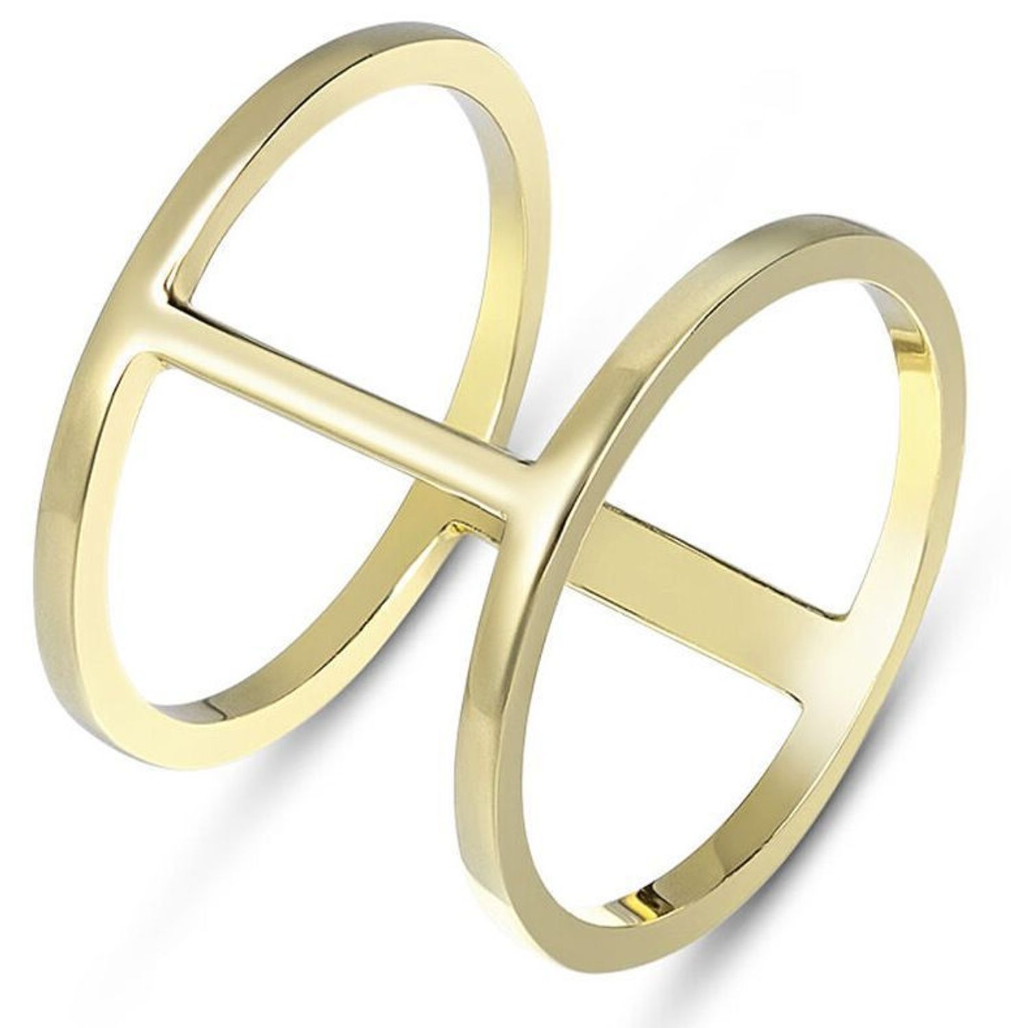 Złoty szeroki pierścionek Wyraz nowoczesności N00-EA11412. Modny, szeroki pierścionek. Nowoczesna biżuteria na dłoni przyciąga uwagę (3).jpg