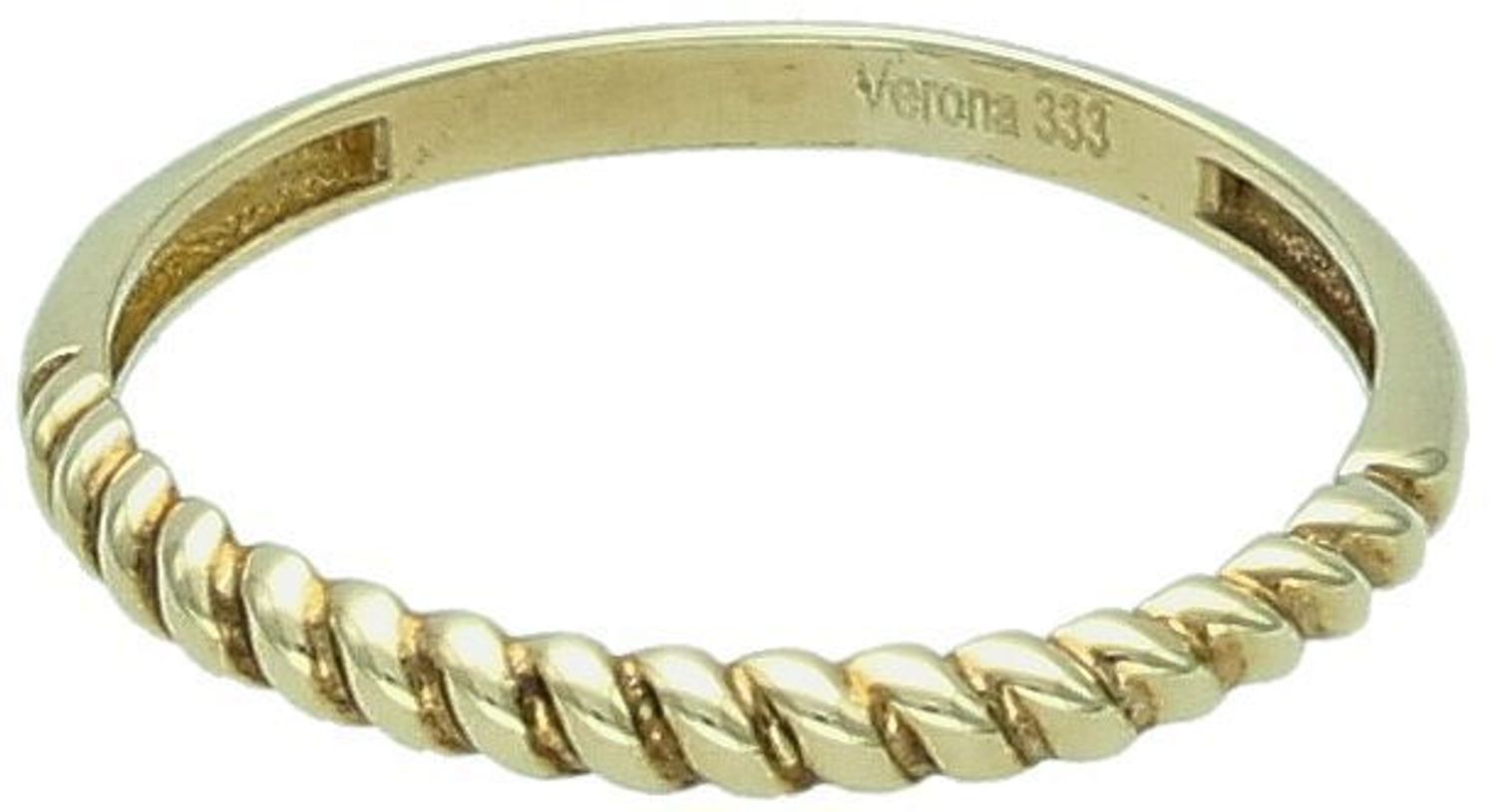 Złoty pierścionek 333 obrączka plecionka N00-EA11637. Złoty pierścionek ozdobiony żłobioną plecionką. Na prezent. Dla kobiety, która lubi delikatne dodatki w postaci 1. Pierścionek świet.jpg