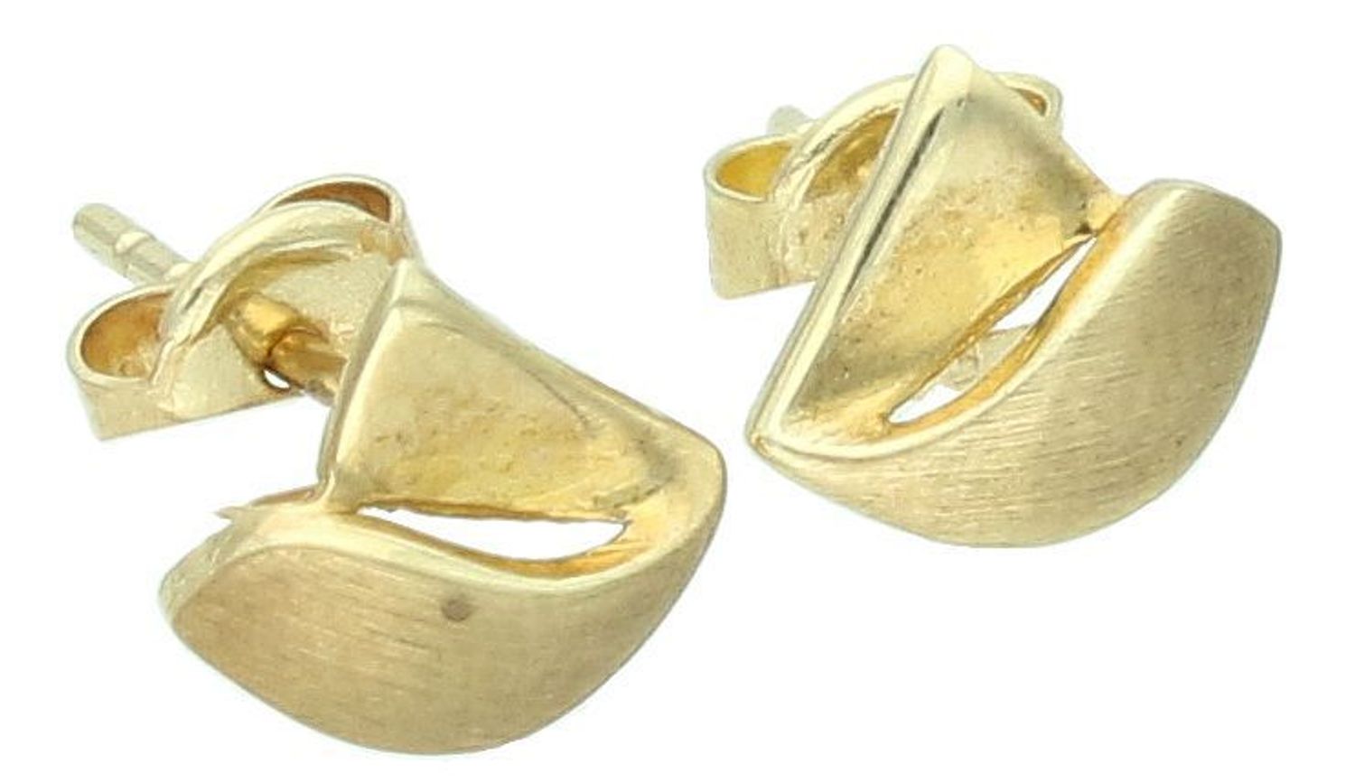 Kolczyki złote matowe pr 333, N00-FA10768 Eleganckie złote kolczyki w matowym wykończeniu to doskonały wybór dla kobiet ceniących subtelny, nowoczesny design.1.jpg