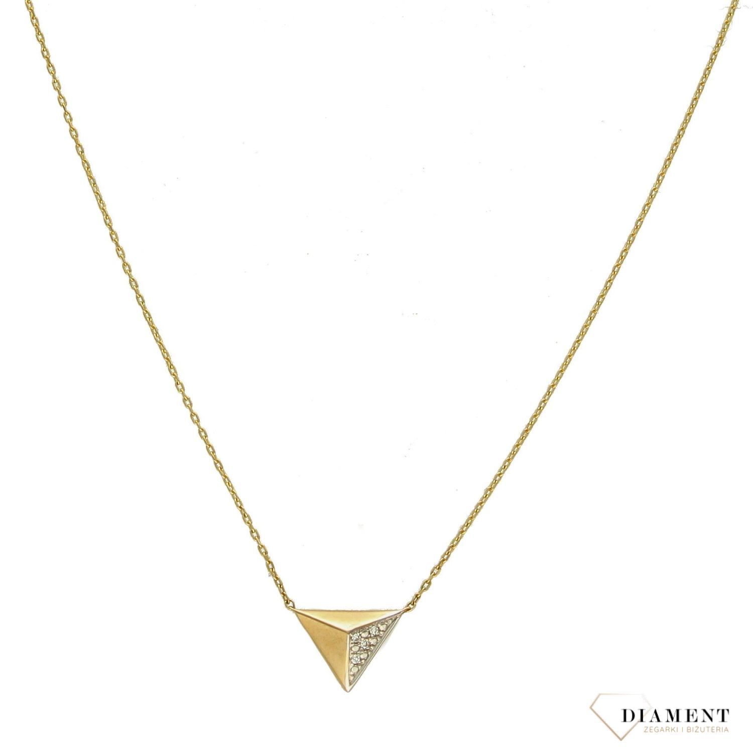 Złoty naszyjnik 375 'trójkąt z brylantem' 0660073497.jpg