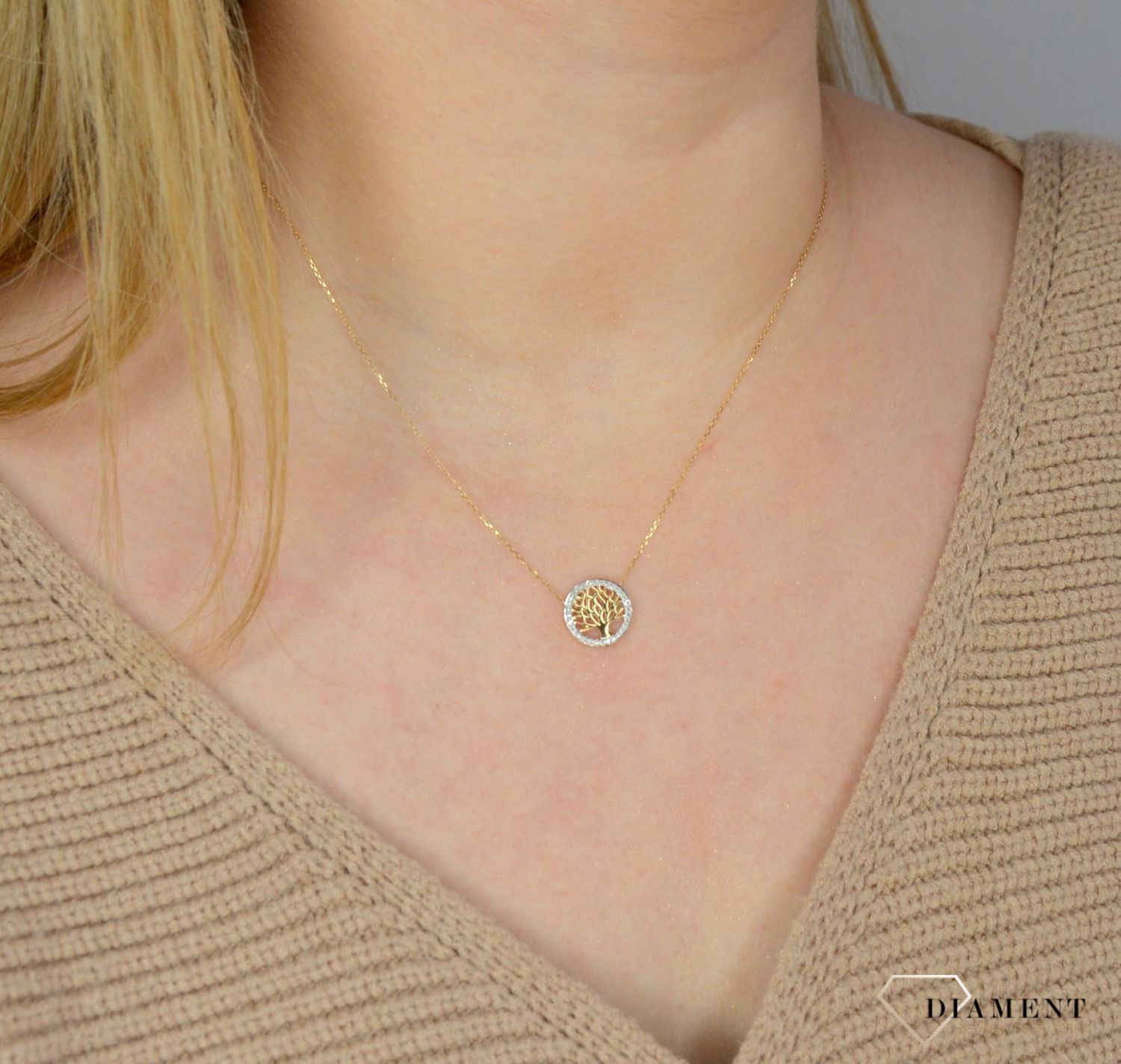 Złoty naszyjnik z brylantami 0,01ct4 N06639YC.jpg