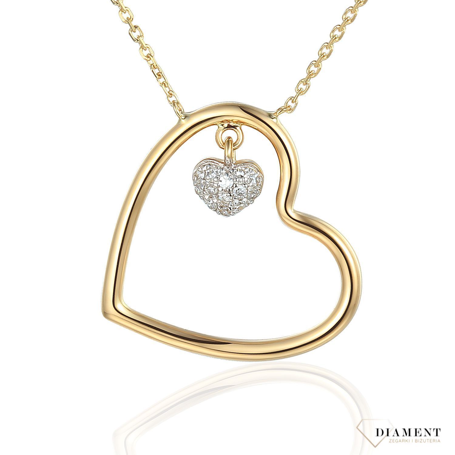 Złoty naszyjnik DIAMENT 'Miłosne serduszko z diamentami' 08094N002-G1Q1.jpg