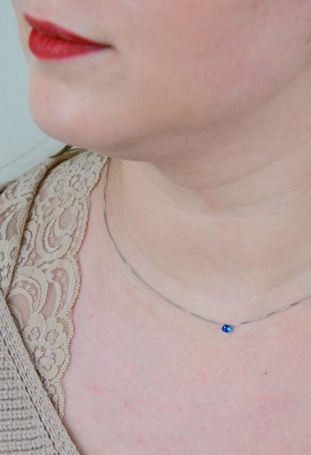 Srebrny naszyjnik  Okrągły kryształek  Swarovski Crystals 925 N1088PP31CB-L..jpg