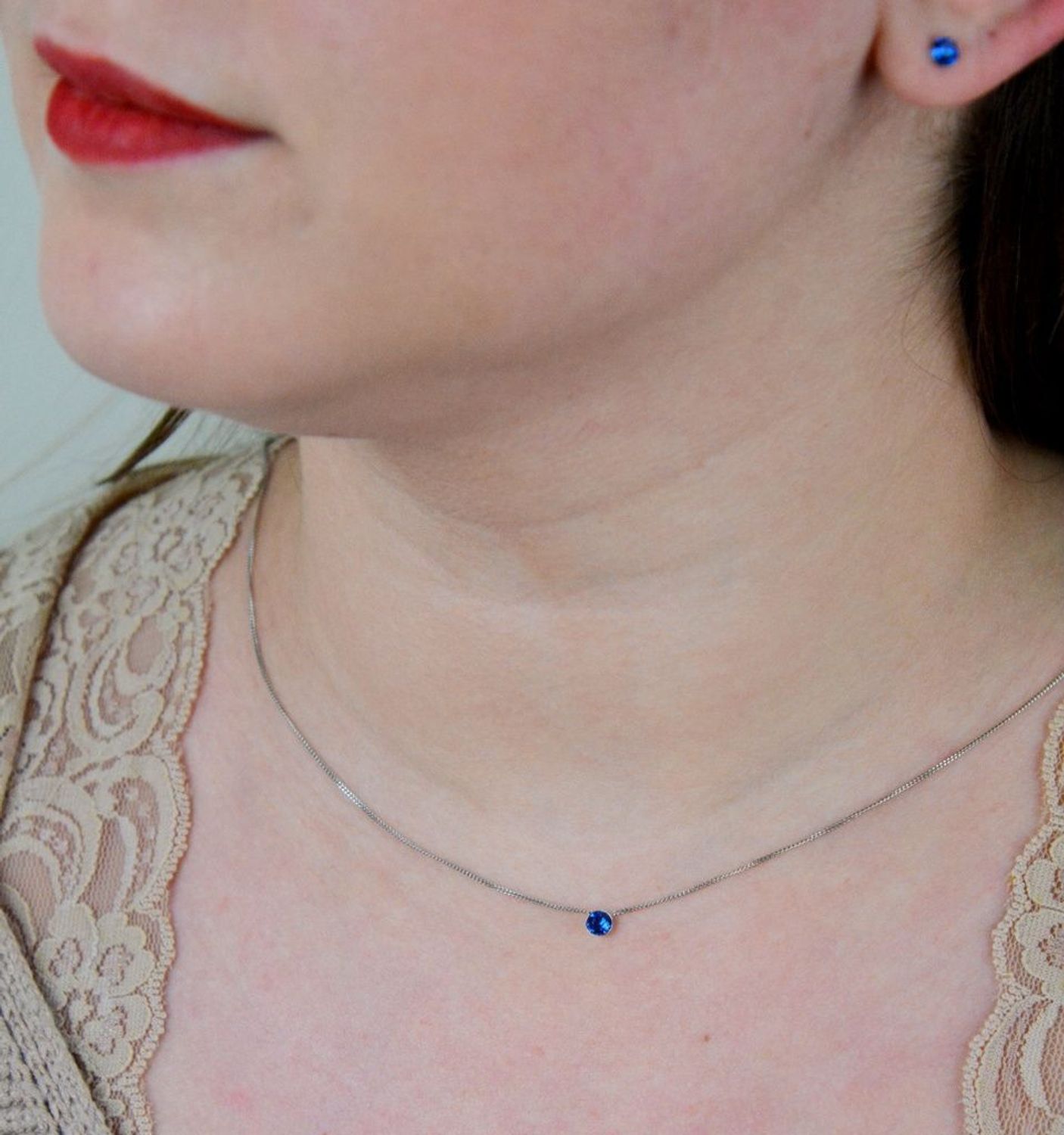 Srebrny naszyjnik  Okrągły kryształek  Swarovski Crystals 925 N1088PP31CB-L..jpg