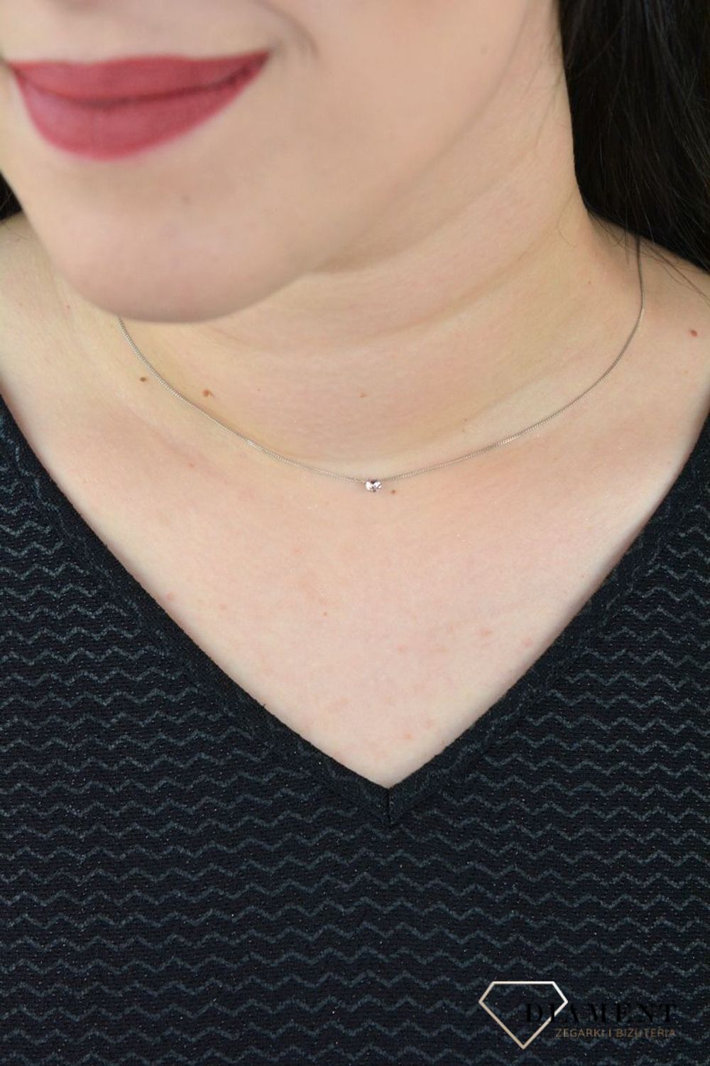 Naszyjnik srebrny Spark  z kryształem Swarovski Dotty N1088PP31VR-L.jpeg