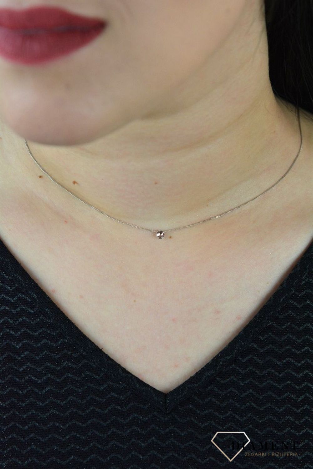 Naszyjnik srebrny Spark  z kryształem Swarovski Dotty N1088PP31VR-L.jpeg