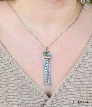 Srebrny naszyjnik z kryształem Swarovskiego w kolorze Crystal N1MESH2493CC. Naszyjnik wykonany ze srebra próby 925 oraz ekskluzywnych kryształów Swarovski® (2).JPG