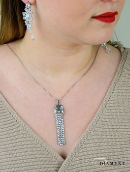 Srebrny naszyjnik z kryształem Swarovskiego w kolorze Crystal N1MESH2493CC. Naszyjnik wykonany ze srebra próby 925 oraz ekskluzywnych kryształów Swarovski® (3).JPG