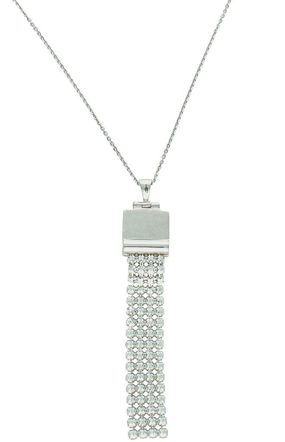 Srebrny naszyjnik z kryształem Swarovskiego w kolorze Crystal przód.jpg