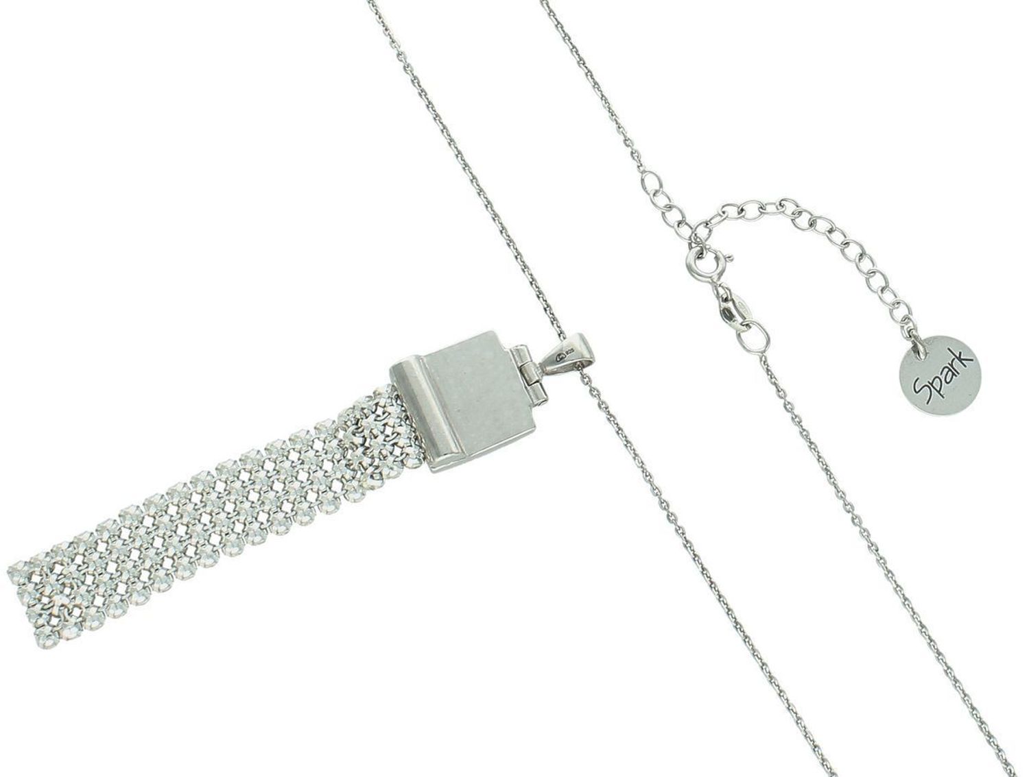 Srebrny naszyjnik z kryształem Swarovskiego w kolorze Crystal przód.jpg