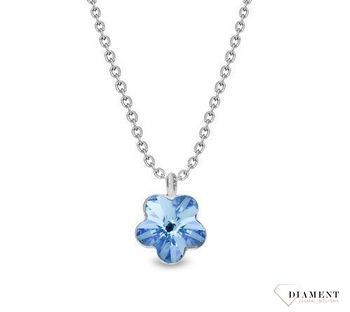 Srebrny naszyjnik  Błękitny kwiatek  Swarovski Crystals 925 N47446AQ-S.jpg