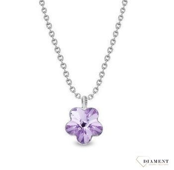 Srebrny naszyjnik  Fioletowy kwiatek  Swarovski Crystals 925 N47446V-S.jpg