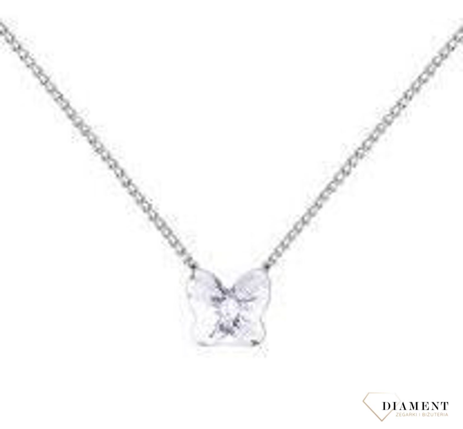 Srebrny naszyjnik  Kryształowy Motylek  Swarovski Crystals 925 N47485C-L.jpg