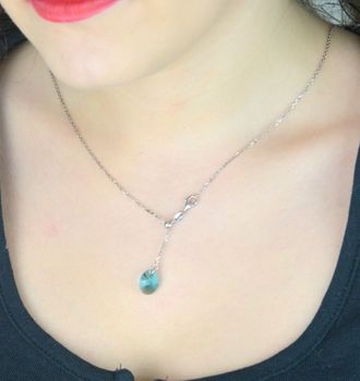 Stylowy naszyjnik Swarovski Ribes Indicolite N6028IN ze srebra 925 z oryginalnym kryształem Swarovski® w kolorze Indicolite. Regulowany łańcuszek 61 cm. Idealny na prezent (4).JPG