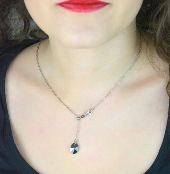 Naszyjnik ze srebra 925 z kryształem Swarovski® Silver Night. Stylowy i elegancki dodatek z regulowanym łańcuszkiem – idealny pomysł na prezent! (3).JPG