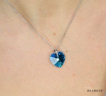 Naszyjnik swarovski element N620218BB Naszyjnik Spark Swarovski Denim Blue, wymarzony prezent  Naszyjniki damskie ✓Piękne i Eleganckie naszyjniki wymarzony prezent ✓Biżuteria ślubna✓Prawdziwe srebro4.JPG