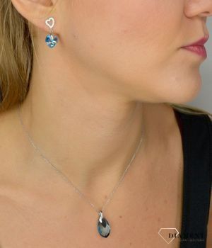 Naszyjnik Srebrny Swarovski Silver Drop Aquamarine Light Chrome. Naszyjnik wykonany ze srebra próby 925 oraz ekskluzywnych kryształów Swarovski® crystals  (2).JPG