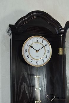 Zegar ścienny z wahadłem Drewniany zegar JVD N9353.1. Zegary drewniane. Zegar drewniany brązowy, drewno wenge. Zegar ścienny z wahadłem.  (10).JPG