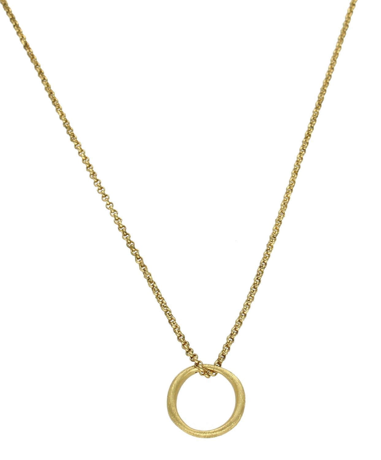 Naszyjnik celebrytka z matowym kółeczkiem w złotym kolorze NASGALA029001500. Naszyjnik z kółeczkiem. Celebrytka. Naszyjnik ze stali w złotym kolorze. Naszyjnik będzie świetnym dodatkiem pasującym do wielu stylizacji. Jest ide.jpg