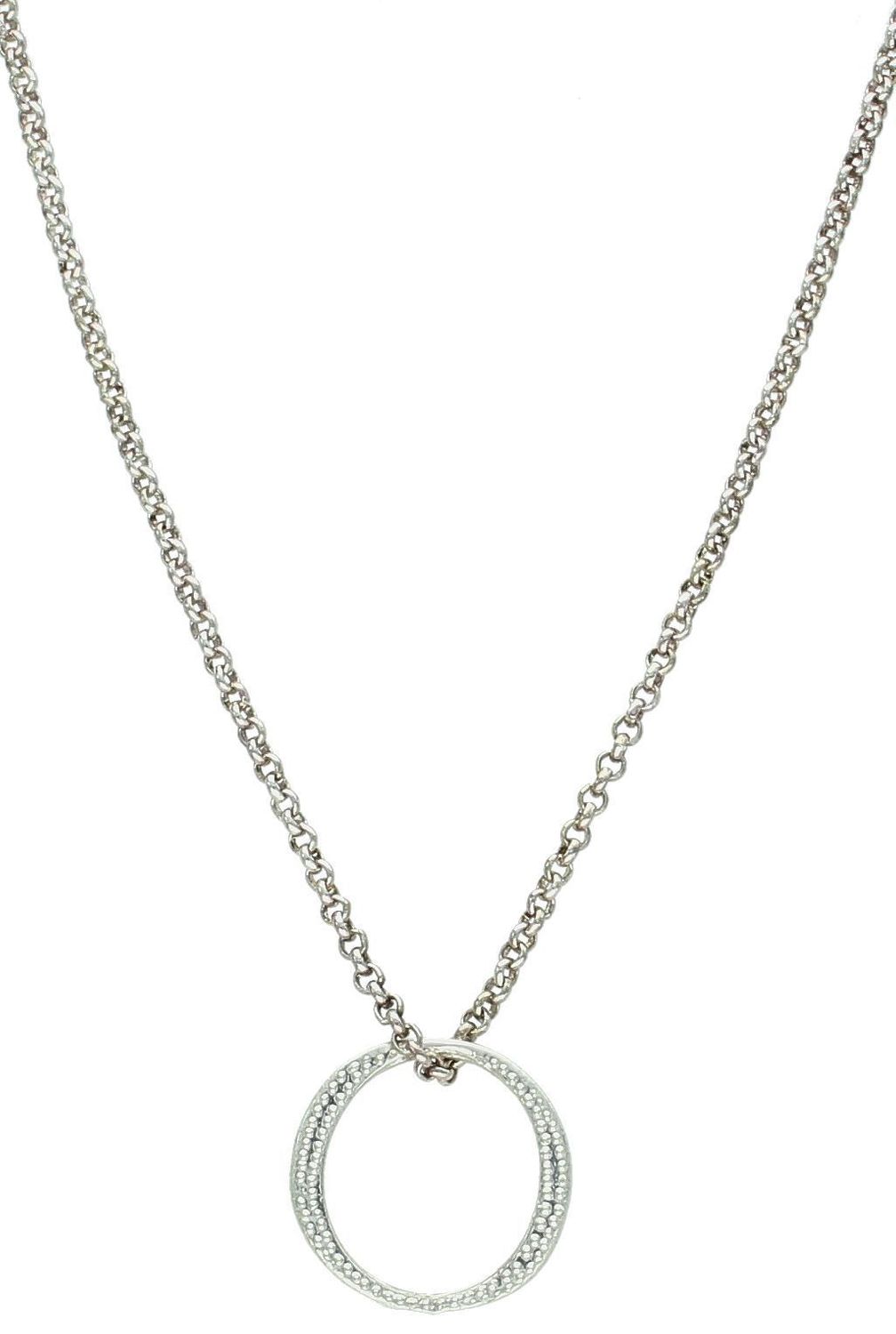 Naszyjnik BY DZIUBEKA kółeczko NASGALA0291 Nowoczesny naszyjnik wykonany z mosiądzu w kolorze srebra, zdobiony otwartym kółeczkiem, stanowi doskonały prezent na każdą okazję. Minimalizm w najpiękniejszym wydaniu. 1.jpg