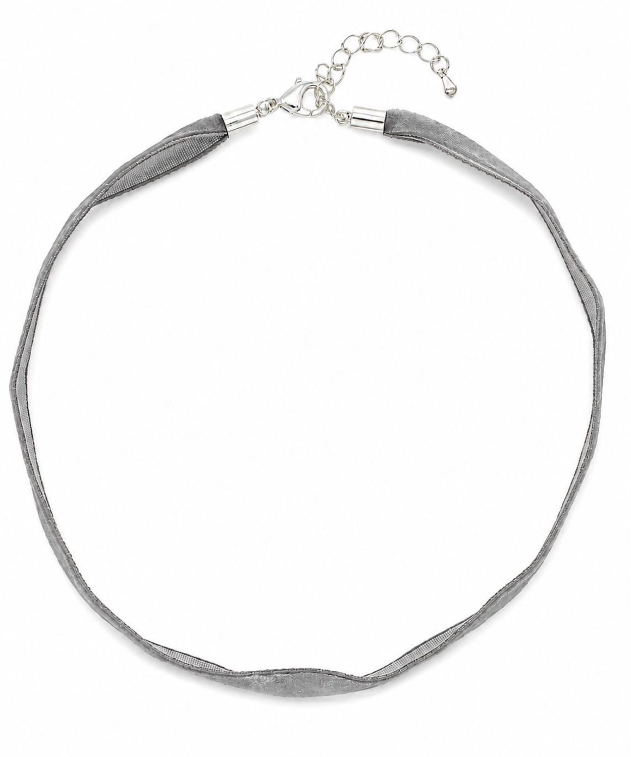 Naszyjnik damski choker Dziubeka szary satynowy regulowany 35–40 cm.jpg