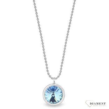 Naszyjnik Swarovski srebrny Urodzinowe Kamienie Aquamarine Okrągła zawieszka NB1122SS29AQ.jpg