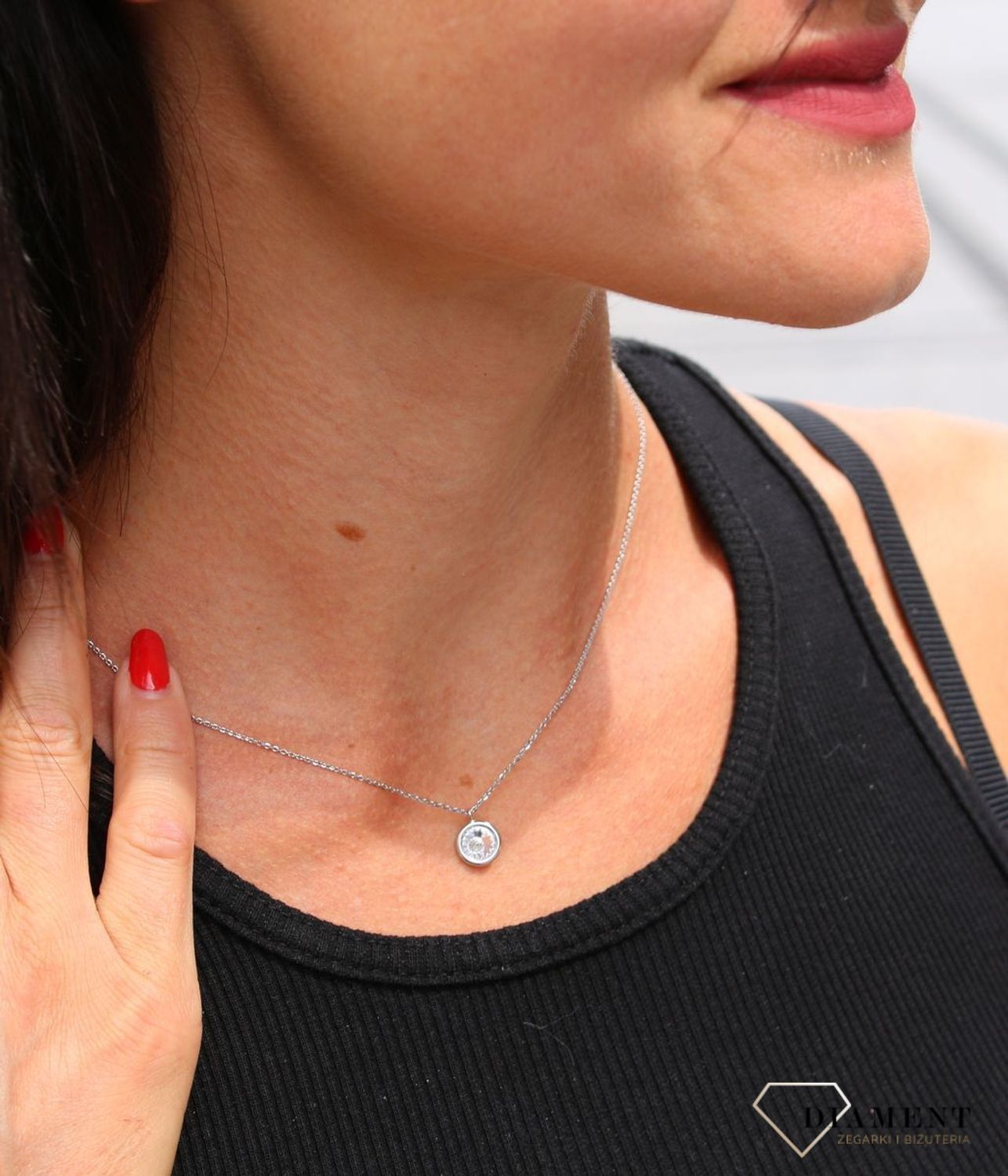 Naszyjnik Swarovski srebrny Urodzinowe Kamienie Okrągła zawieszka Crystal NB1122SS29C.jpg