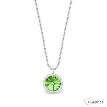 Naszyjnik Swarovski srebrny Urodzinowe Kamienie Peridot Okrągła zawieszka NB1122SS29PE.JPG