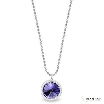 Naszyjnik Swarovski srebrny Urodzinowe Kamienie Tanzanite Okrągła zawieszka NB1122SS29TA.jpg