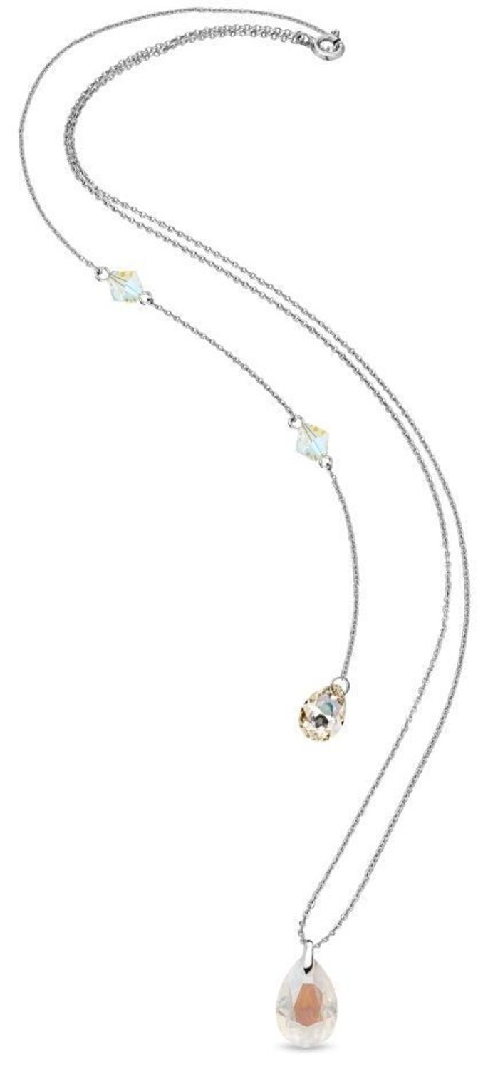 Elegancki naszyjnik Spark Two Faces NBACK6433CSH wykonany z srebra próby 925 pokrytego platyną, ozdobiony kryształami Crystal Shimmer i Aurora Borealis. Długość łańcuszka 59 cm (42 cm + 17 cm pr.jpg