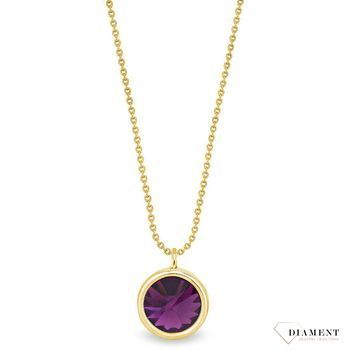 Naszyjnik Swarovski pozłacany Urodzinowe Kamienie Amethyst Okrągła zawieszka NBG1122SS29AM.jpg