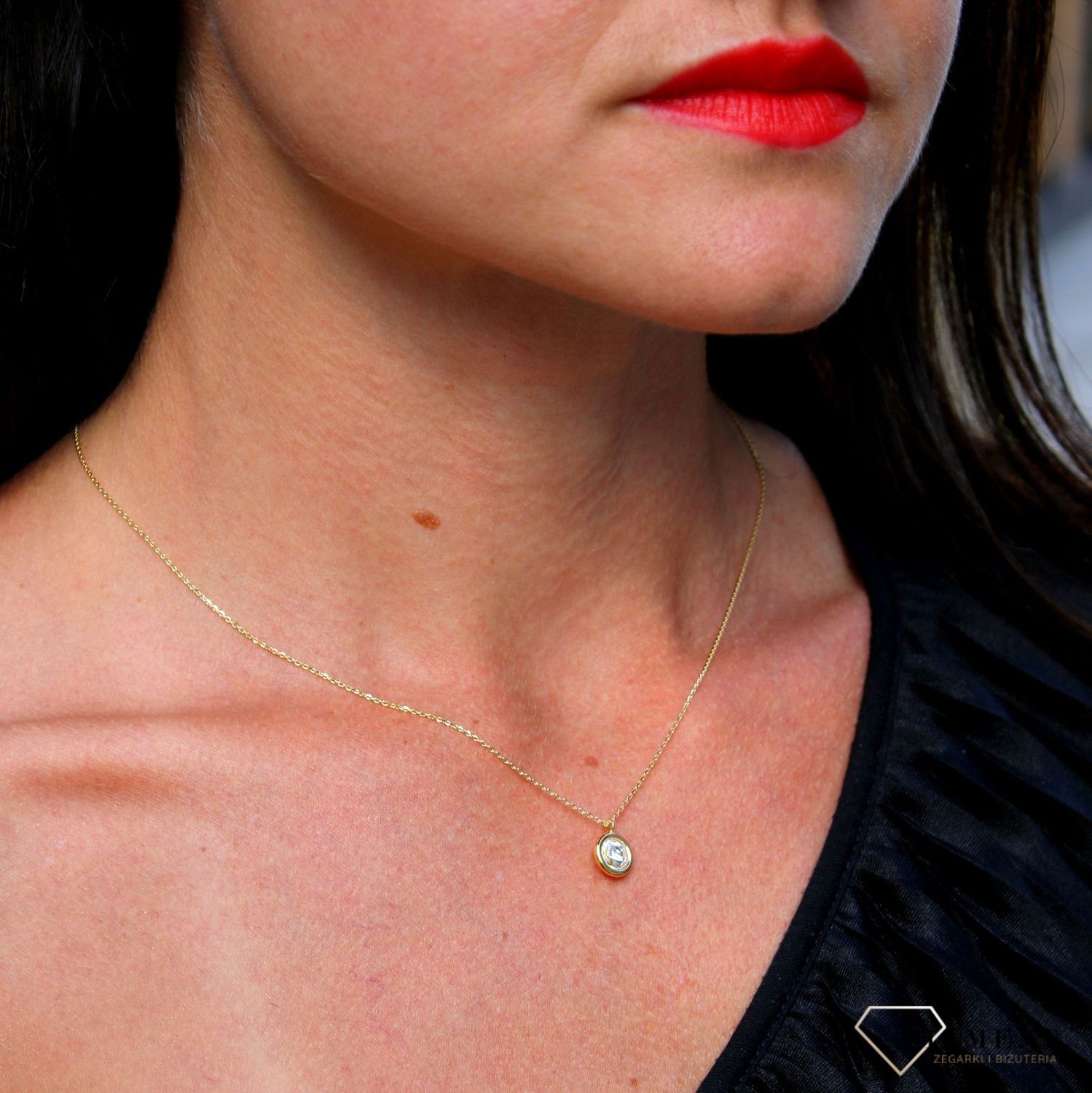 Naszyjnik Swarovski pozłacany Urodzinowe Kamienie Okrągła zawieszka Crystal NBG1122SS29C.jpg