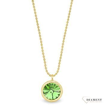 Naszyjnik Swarovski pozłacany Urodzinowe Kamienie Peridot Okrągła zawieszka NBG1122SS29PE.jpg