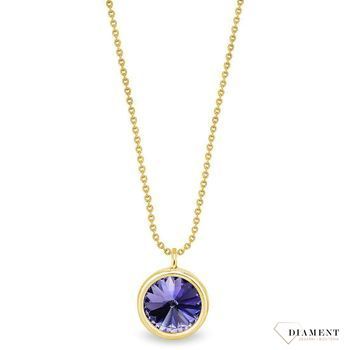 Naszyjnik Swarovski pozłacany Urodzinowe Kamienie Tanzanite Okrągła zawieszka NBG1122SS29TA.jpg