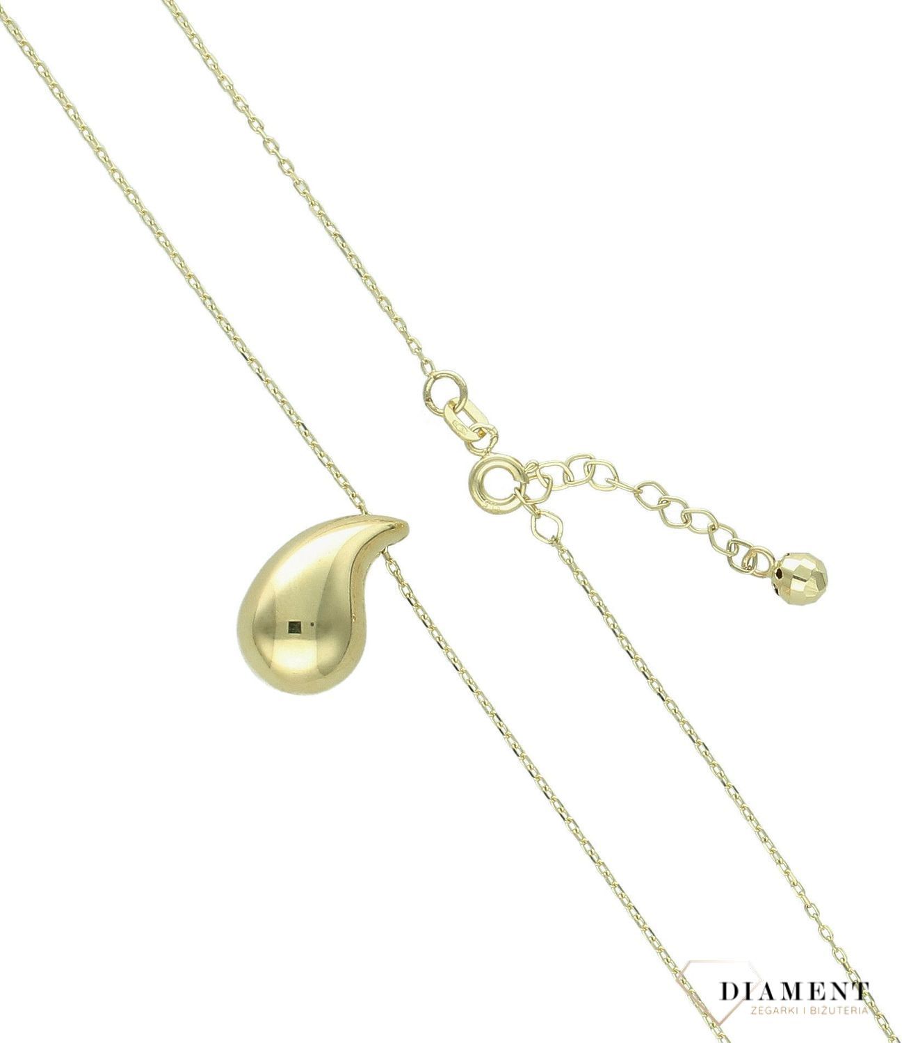 Złoty naszyjnik damski 585 celebrytka z gładką zawieszką łezka NBTG001. Złoty naszyjnik damski. Złoty naszyjnik z gładką zawieszką. N.jpg