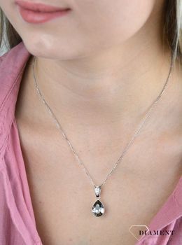 Naszyjnik Classy Pear NC432014G. Naszyjnik wykonany ze srebra próby 925 oraz ekskluzywnych kryształów Swarovski® crystals w kolorze Greige (1).JPG