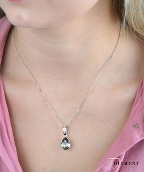 Naszyjnik Classy Pear NC432014G. Naszyjnik wykonany ze srebra próby 925 oraz ekskluzywnych kryształów Swarovski® crystals w kolorze Greige (4).JPG