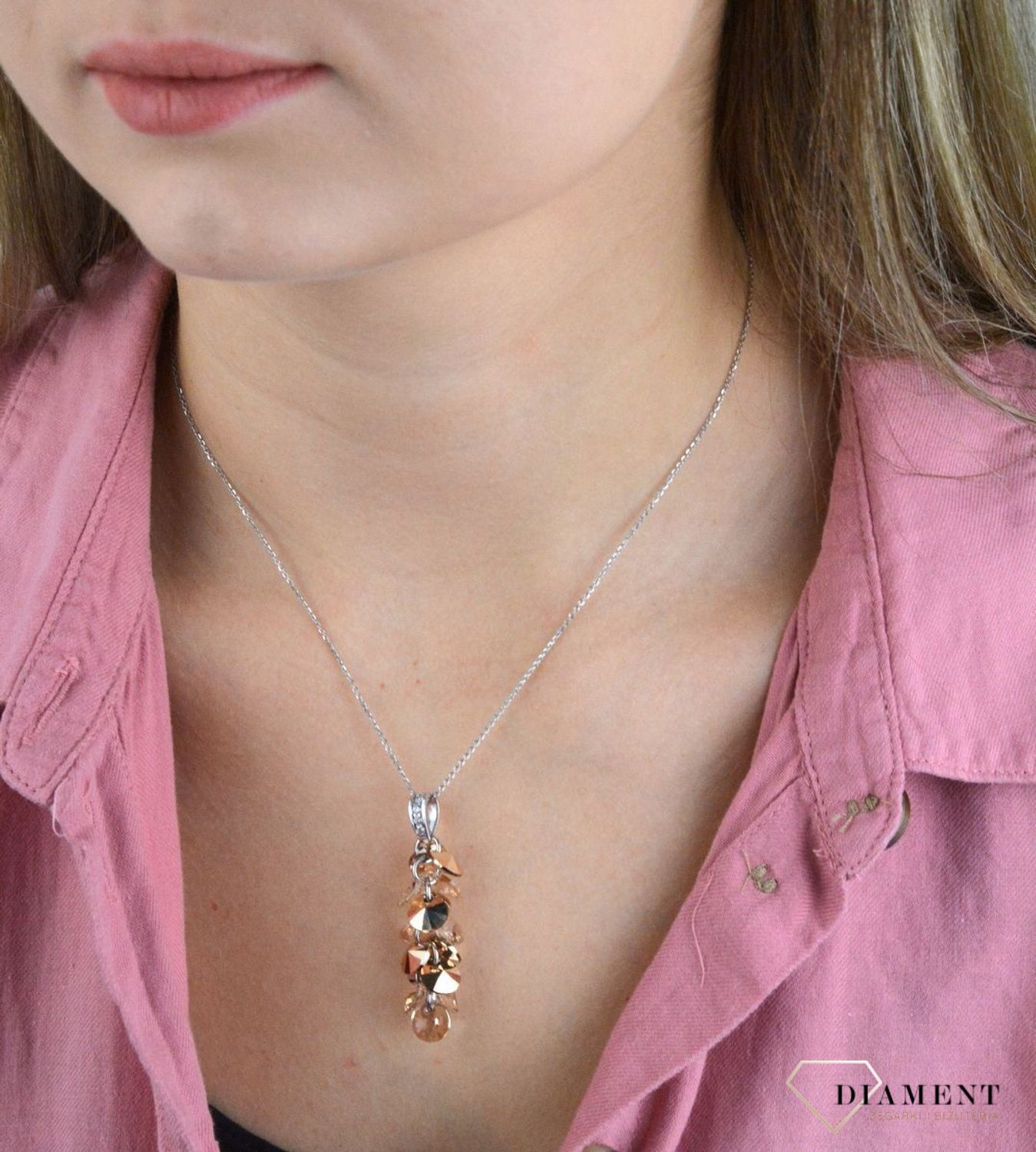 Naszyjnik Srebrny Swarovski Frou Frou Light Silk  ND6428RGSL.jpg